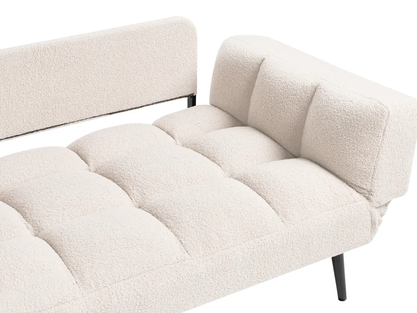 Hot Sofa rozkładana dla 2 osób BREKKE Boucle Złamana biel Sofy Z Funkcją Spania|Wszystkie Sofy