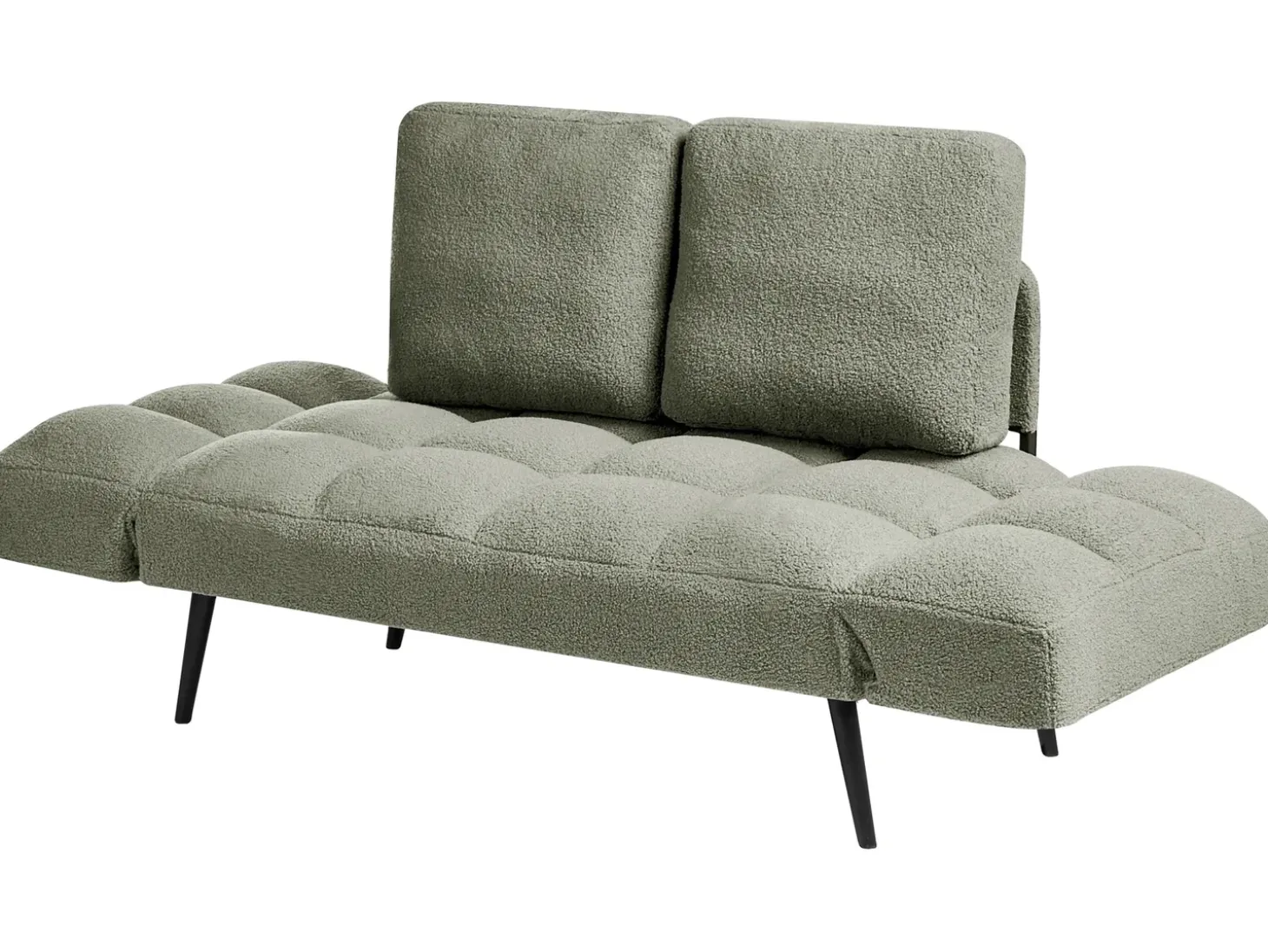 Hot Sofa rozkładana dla 2 osób BREKKE Boucle Zielony Sofy Z Funkcją Spania|Wszystkie Sofy