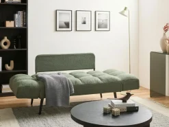 Hot Sofa rozkładana dla 2 osób BREKKE Boucle Zielony Sofy Z Funkcją Spania|Wszystkie Sofy