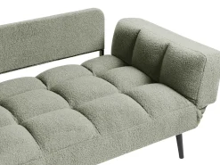 Hot Sofa rozkładana dla 2 osób BREKKE Boucle Zielony Sofy Z Funkcją Spania|Wszystkie Sofy