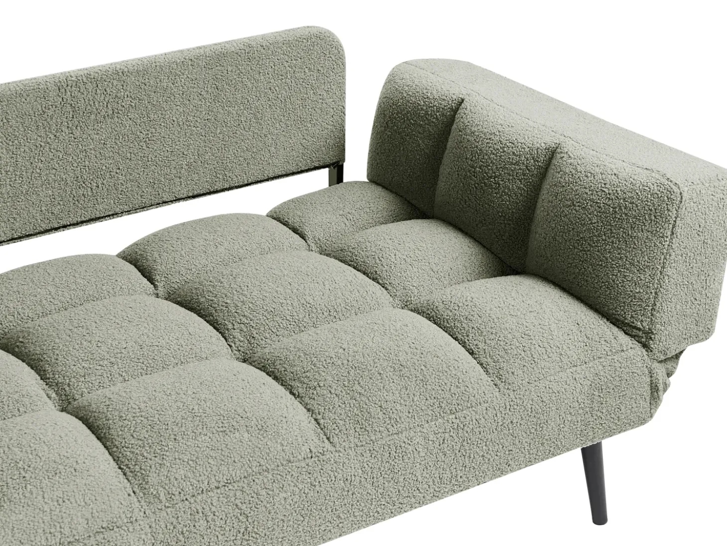 Hot Sofa rozkładana dla 2 osób BREKKE Boucle Zielony Sofy Z Funkcją Spania|Wszystkie Sofy