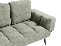Hot Sofa rozkładana dla 2 osób BREKKE Boucle Zielony Sofy Z Funkcją Spania|Wszystkie Sofy