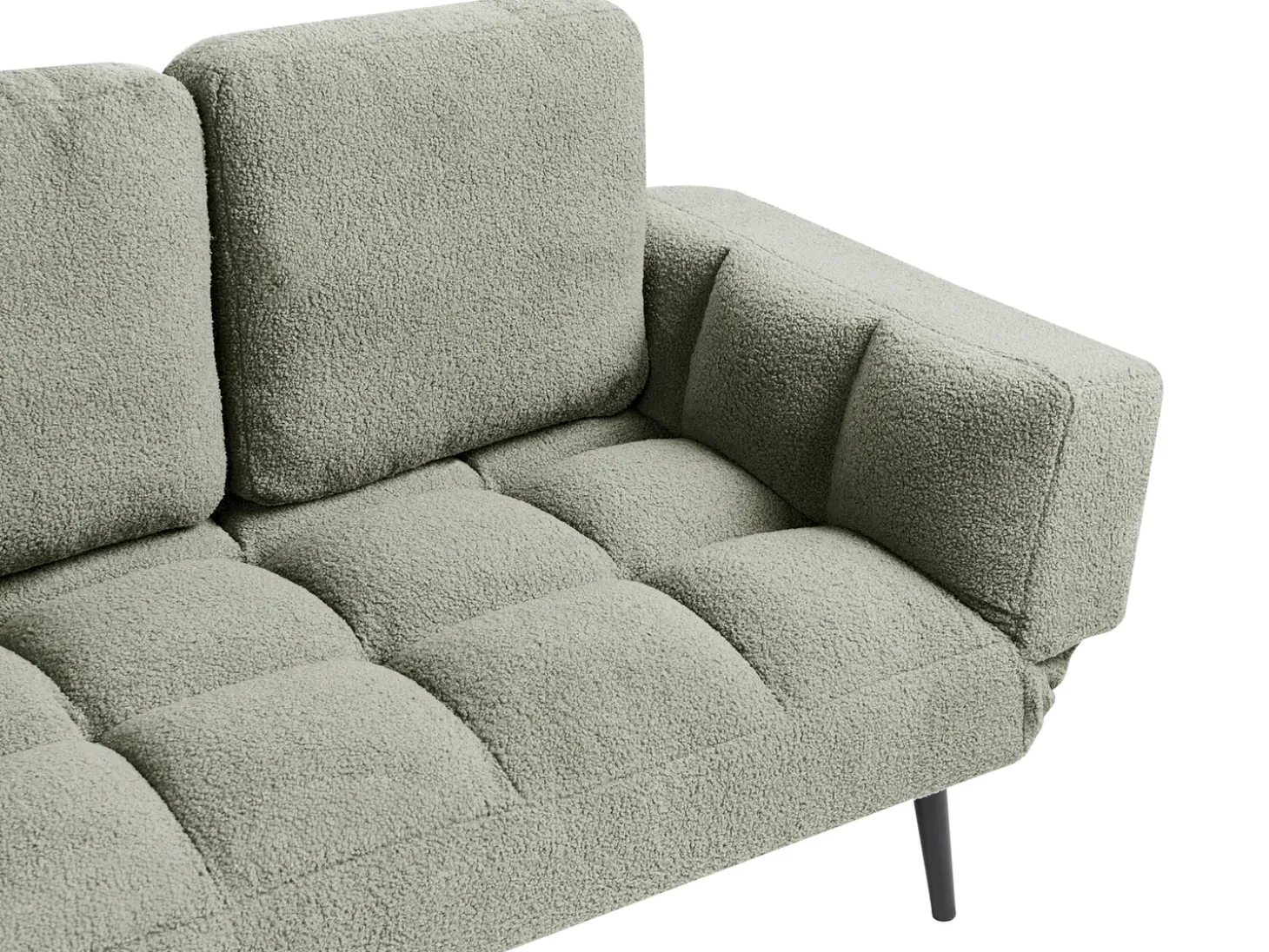 Hot Sofa rozkładana dla 2 osób BREKKE Boucle Zielony Sofy Z Funkcją Spania|Wszystkie Sofy