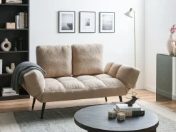 Best Sofa rozkładana dla 2 osób BREKKE Boucle Beżowy Sofy Z Funkcją Spania|Wszystkie Sofy