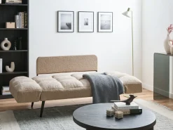 Best Sofa rozkładana dla 2 osób BREKKE Boucle Beżowy Sofy Z Funkcją Spania|Wszystkie Sofy