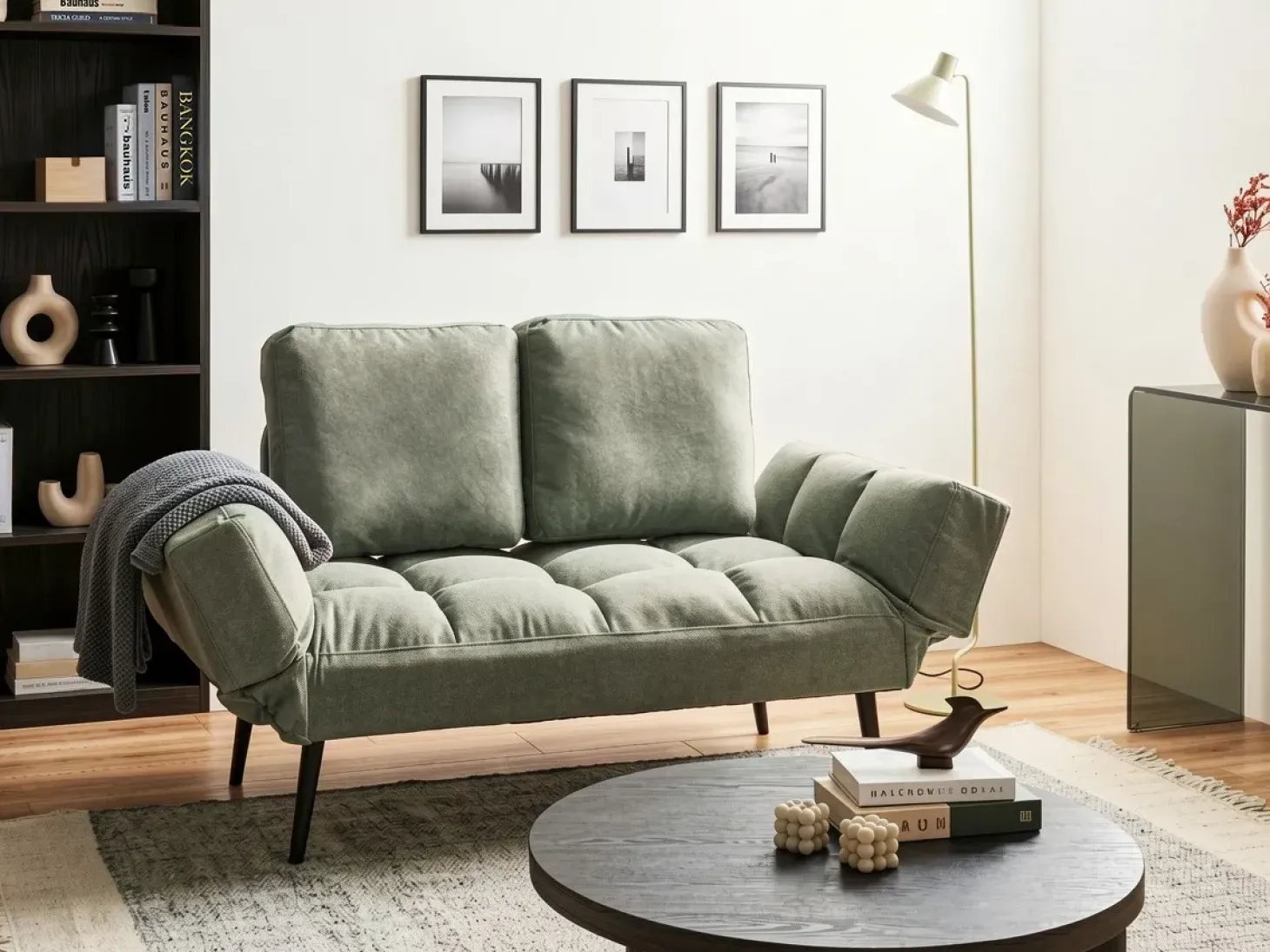 Best Sofa rozkładana dla 2 osób BREKKE Jasnozielony Sofy Z Funkcją Spania|Wszystkie Sofy