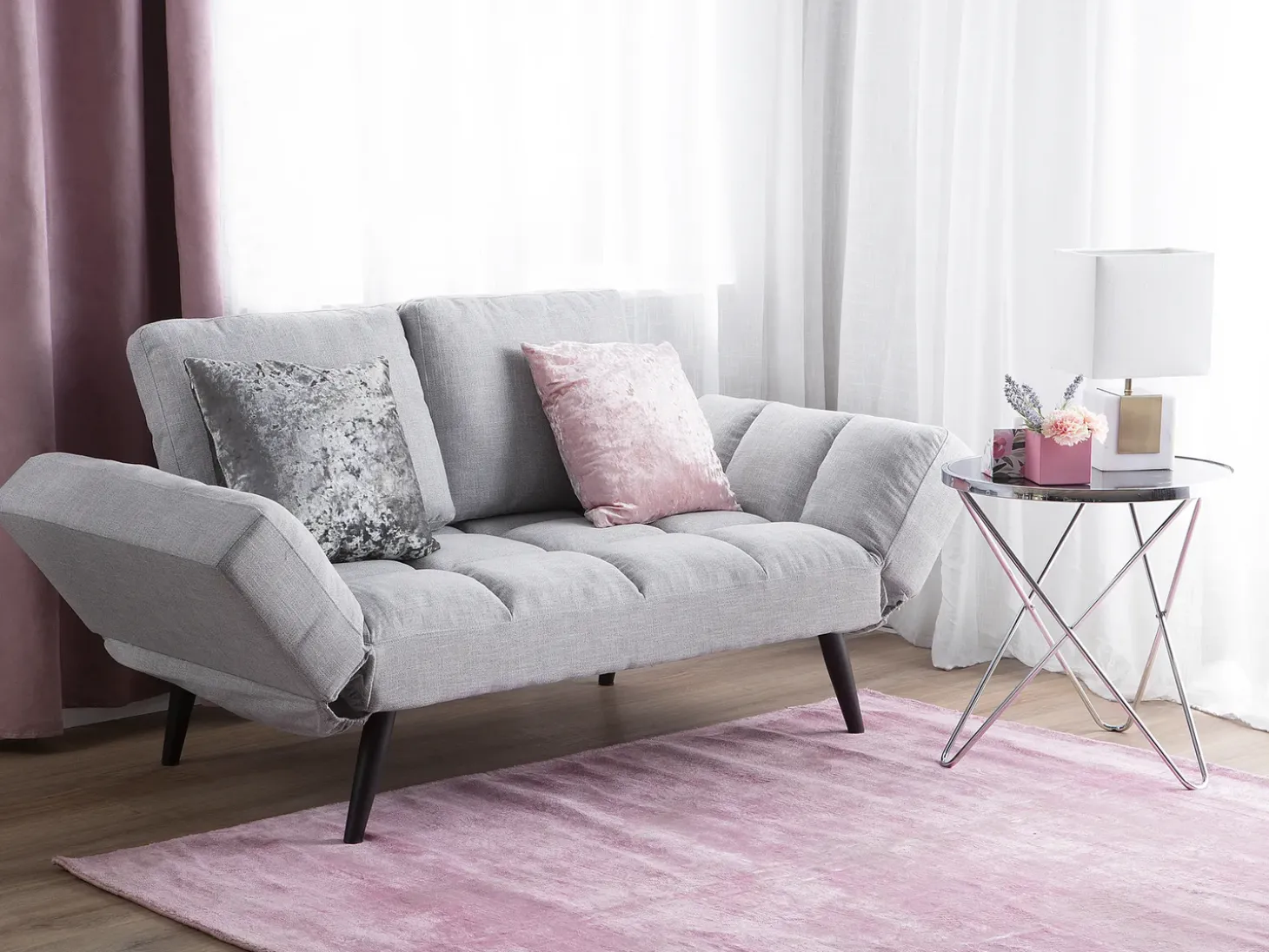 Clearance Sofa rozkładana dla 2 osób BREKKE Jasnoszary Sofy Z Funkcją Spania|Wszystkie Sofy