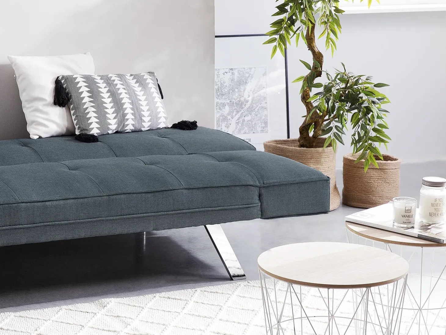 Best Sofa rozkładana dla 3 osób BRISTOL Ciemnoniebieski Sofy Z Funkcją Spania|Wszystkie Sofy