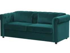 New Sofa rozkładana dla 3 osób CHESTERFIELD Welur Szmaragdowy Sofy Z Funkcją Spania|Wszystkie Sofy