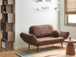 Online Sofa rozkładana dla 2 osób DOROTEA Boucle Brązowy Sofy Z Funkcją Spania|Wszystkie Sofy