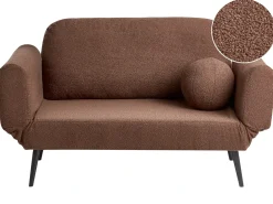 Online Sofa rozkładana dla 2 osób DOROTEA Boucle Brązowy Sofy Z Funkcją Spania|Wszystkie Sofy