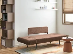 Online Sofa rozkładana dla 2 osób DOROTEA Boucle Brązowy Sofy Z Funkcją Spania|Wszystkie Sofy