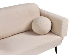 Sofa rozkładana dla 2 osób DOROTEA Boucle Beżowy Sofy Z Funkcją Spania|Wszystkie Sofy