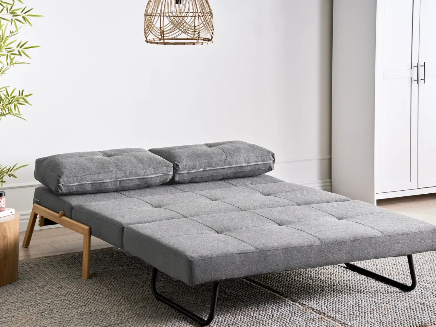 New Sofa rozkładana dla 2 osób EDLAND Ciemnoszary Sofy Z Funkcją Spania|Wszystkie Sofy