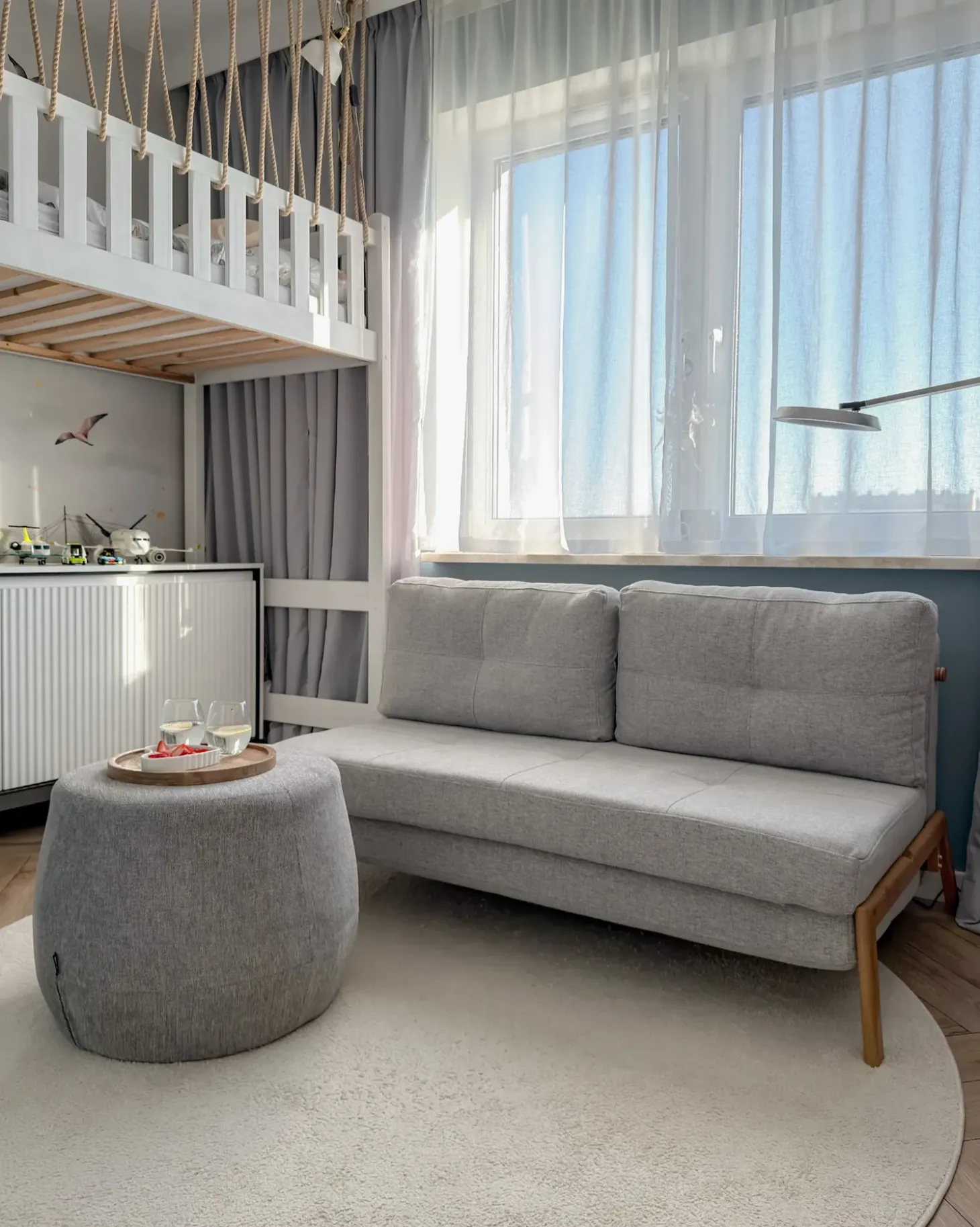Outlet dla 2 osób EDLAND Jasnoszary Sofy Z Funkcją Spania|Wszystkie Sofy