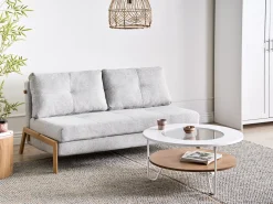 Outlet dla 2 osób EDLAND Jasnoszary Sofy Z Funkcją Spania|Wszystkie Sofy