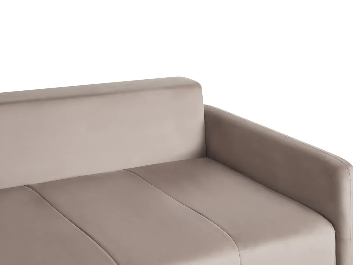 New Sofa rozkładana dla 3 osób EGGE Welur Beżowoszary Sofy Z Funkcją Spania|Wszystkie Sofy