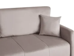 New Sofa rozkładana dla 3 osób EGGE Welur Beżowoszary Sofy Z Funkcją Spania|Wszystkie Sofy