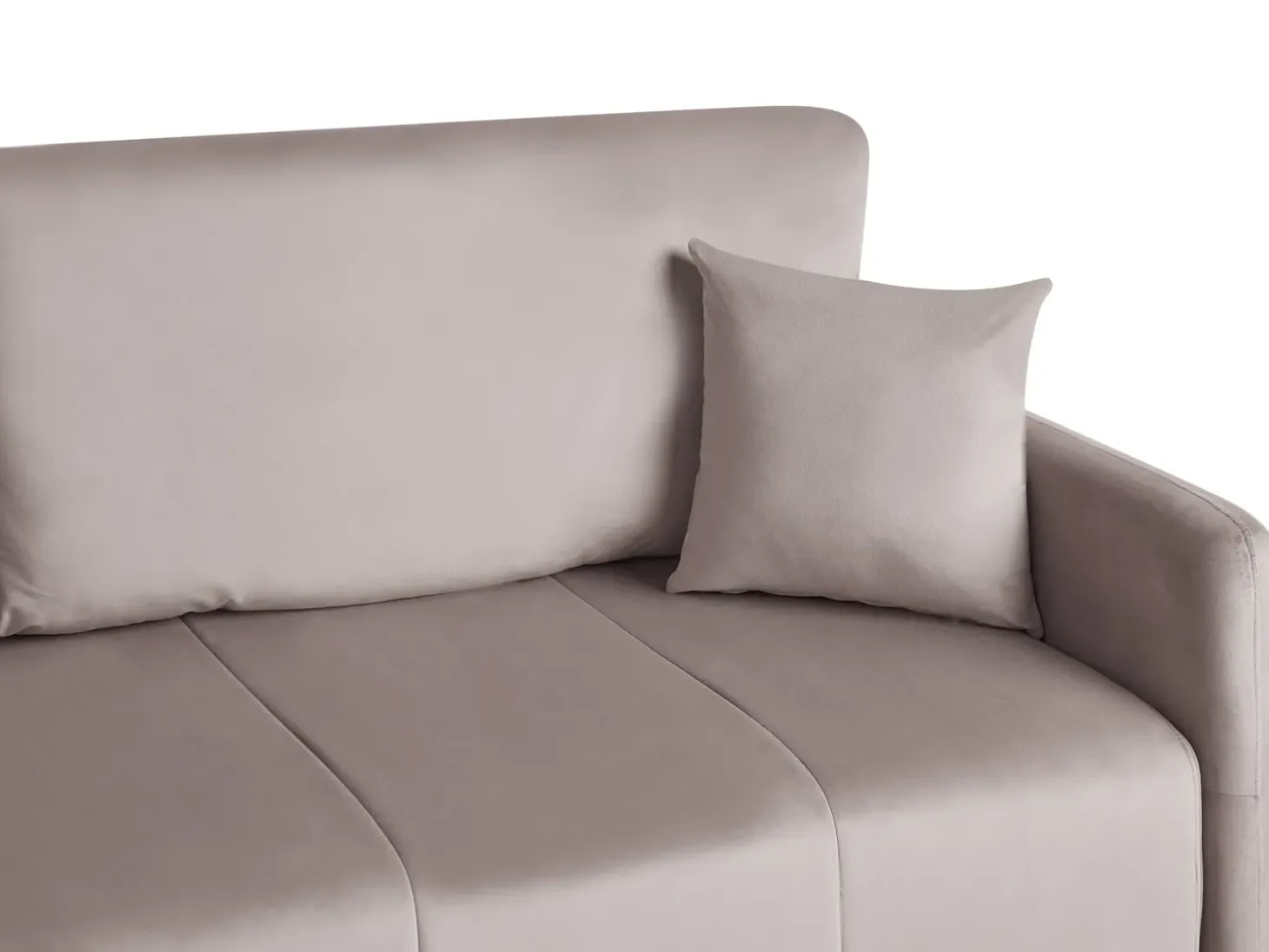 New Sofa rozkładana dla 3 osób EGGE Welur Beżowoszary Sofy Z Funkcją Spania|Wszystkie Sofy