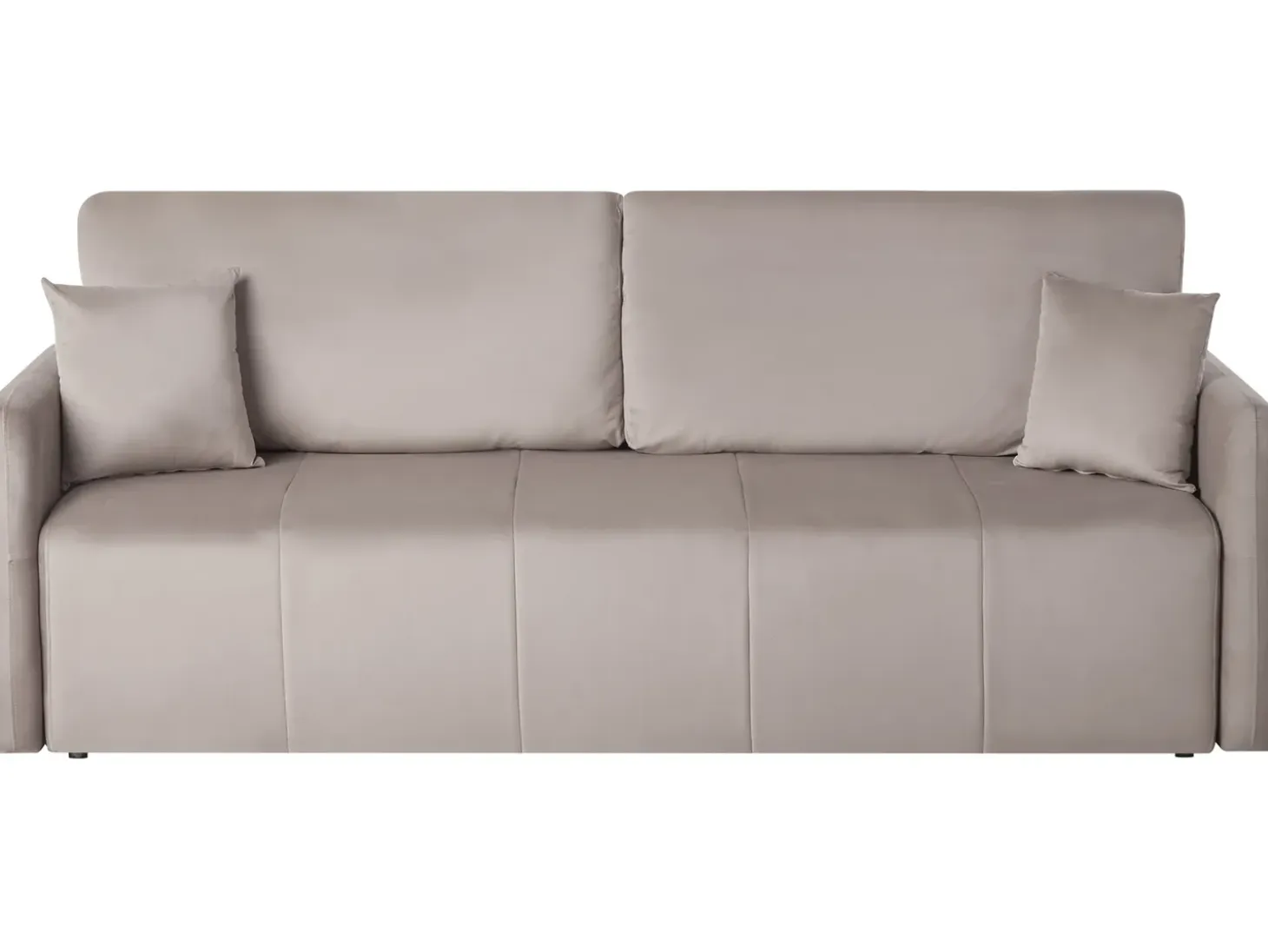 New Sofa rozkładana dla 3 osób EGGE Welur Beżowoszary Sofy Z Funkcją Spania|Wszystkie Sofy