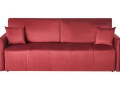 Sale Sofa rozkładana dla 3 osób EGGE Welur Burgundowy Sofy Z Funkcją Spania|Wszystkie Sofy