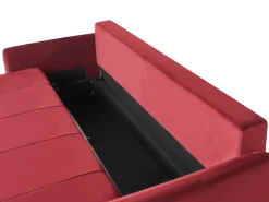 Sale Sofa rozkładana dla 3 osób EGGE Welur Burgundowy Sofy Z Funkcją Spania|Wszystkie Sofy