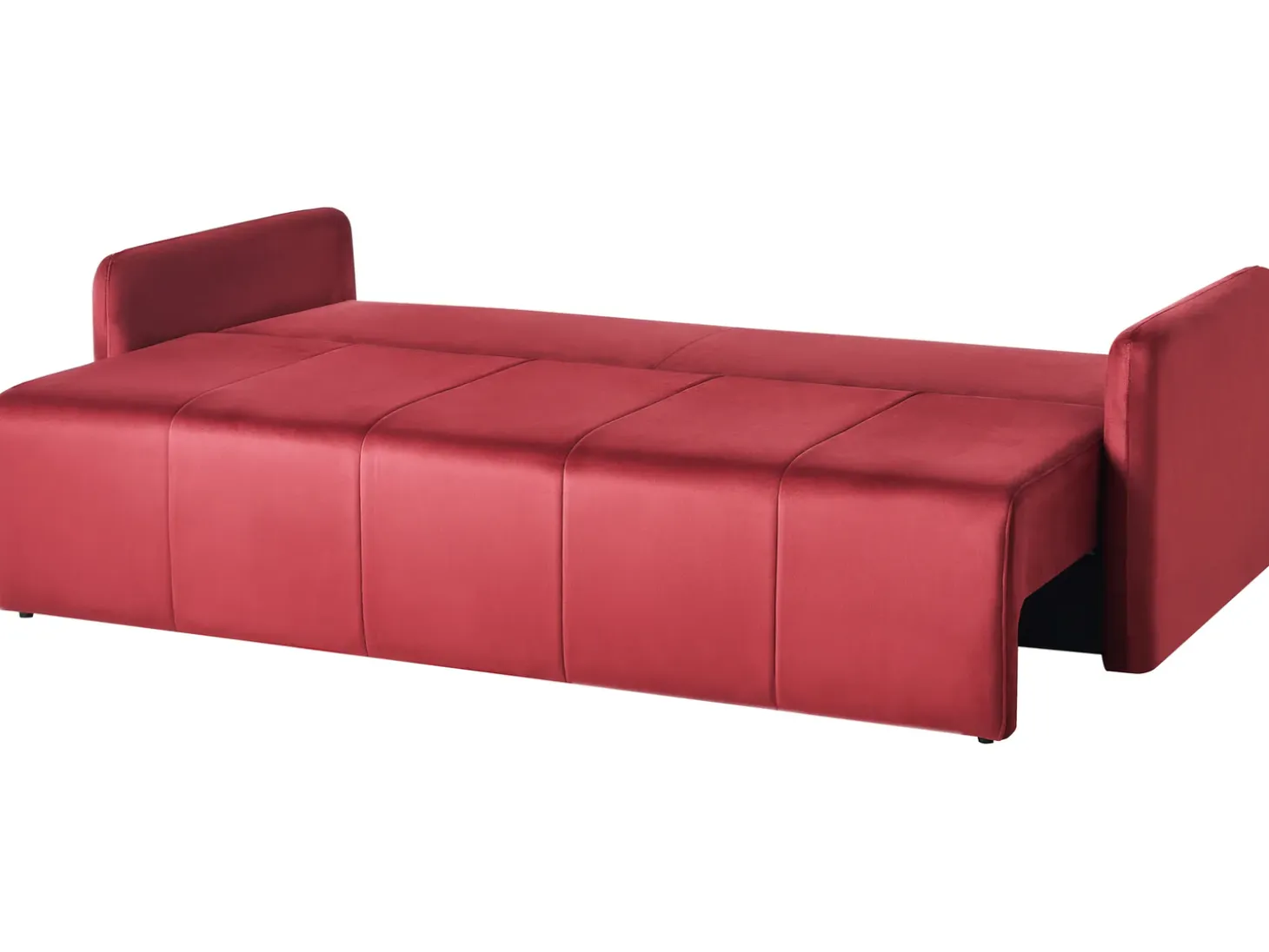 Sale Sofa rozkładana dla 3 osób EGGE Welur Burgundowy Sofy Z Funkcją Spania|Wszystkie Sofy