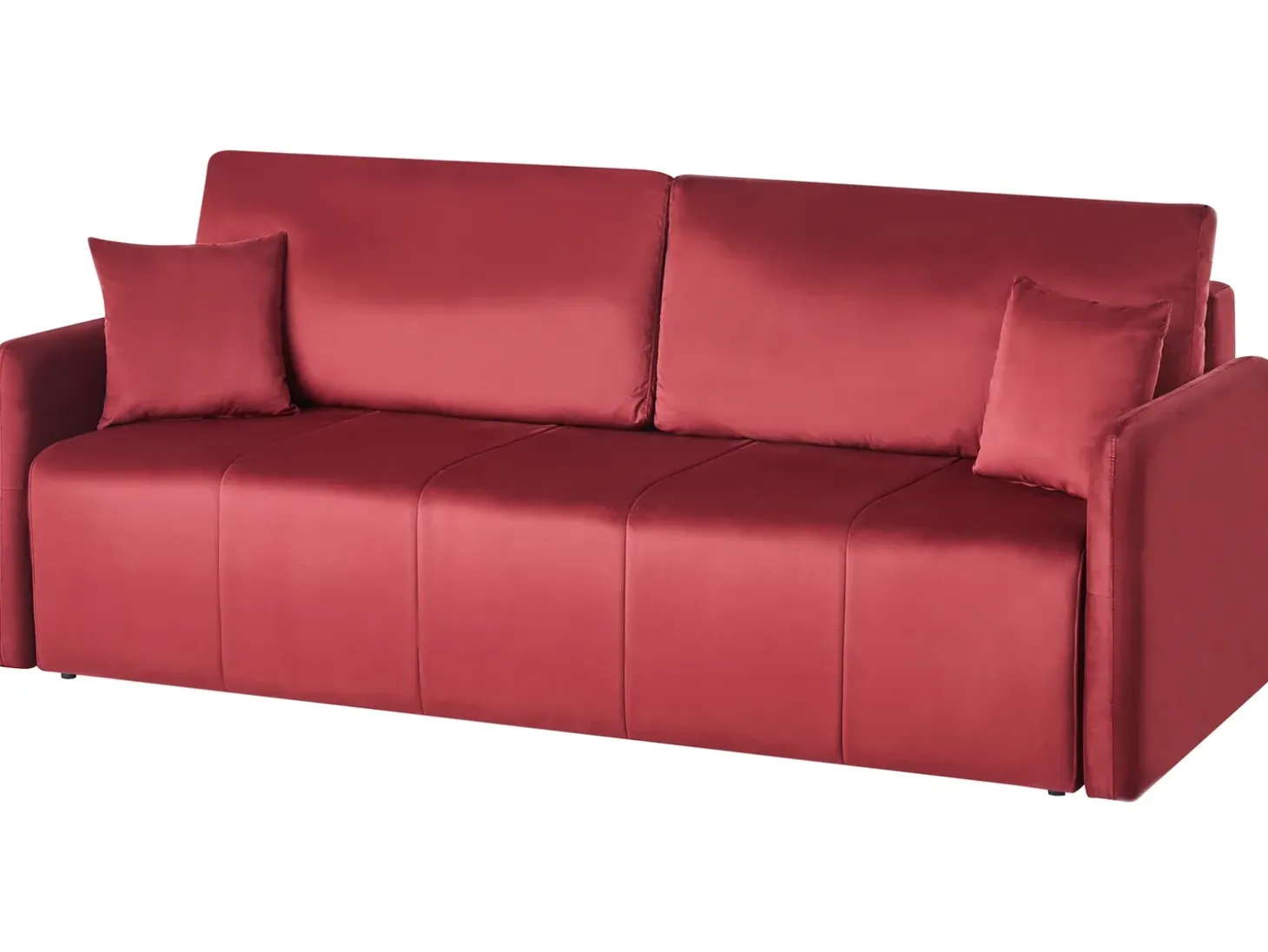 Sale Sofa rozkładana dla 3 osób EGGE Welur Burgundowy Sofy Z Funkcją Spania|Wszystkie Sofy