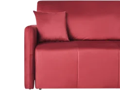 Sale Sofa rozkładana dla 3 osób EGGE Welur Burgundowy Sofy Z Funkcją Spania|Wszystkie Sofy