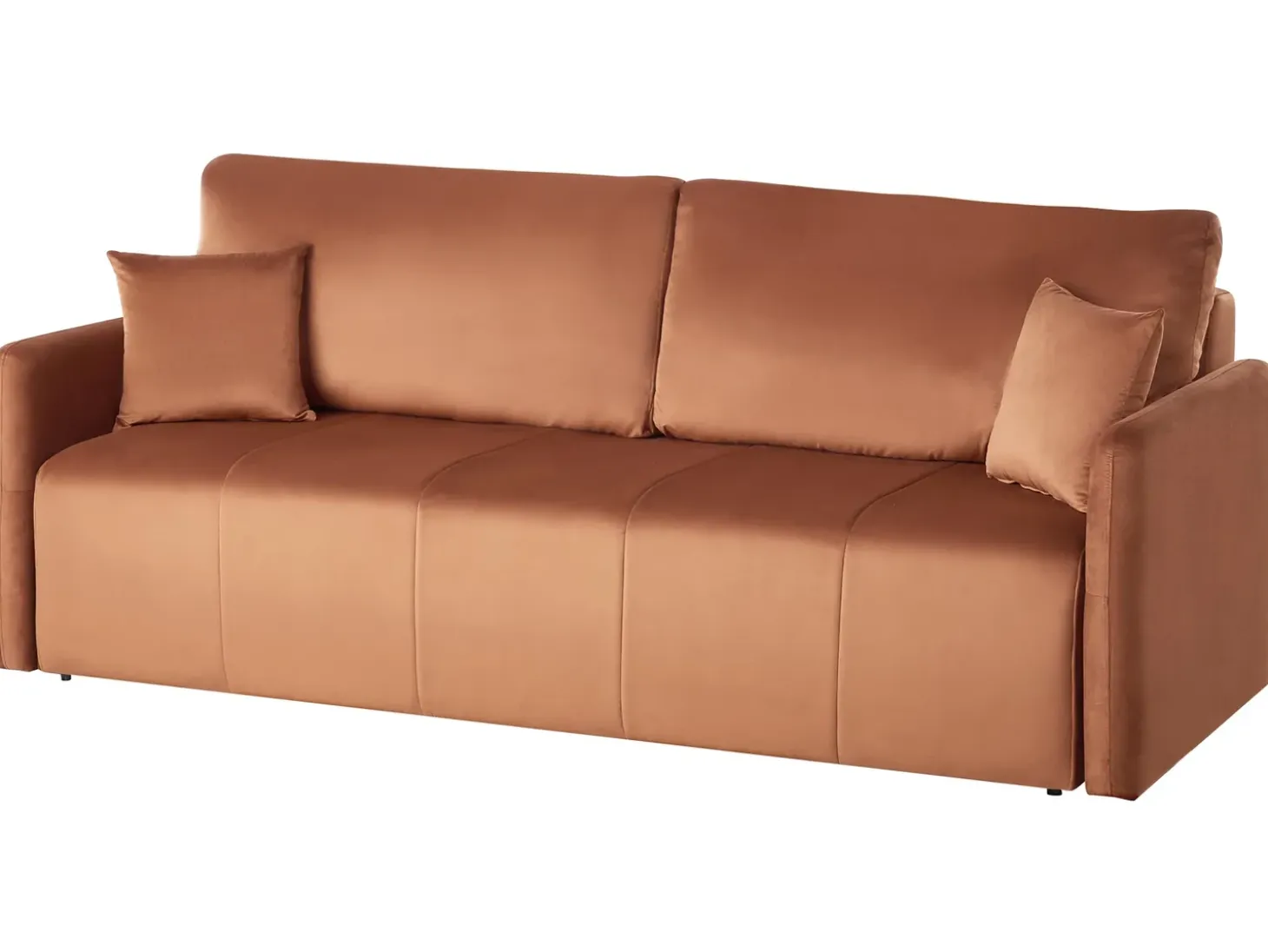 New Sofa rozkładana dla 3 osób EGGE Welur Złoty brąz Sofy Z Funkcją Spania|Wszystkie Sofy