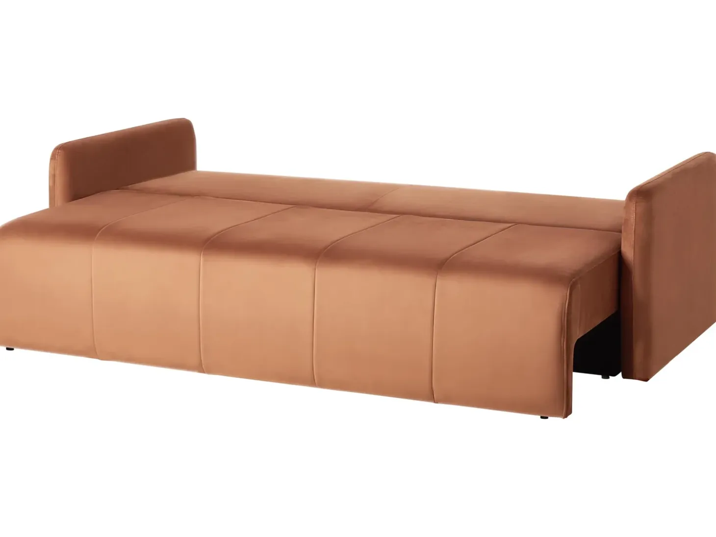 New Sofa rozkładana dla 3 osób EGGE Welur Złoty brąz Sofy Z Funkcją Spania|Wszystkie Sofy