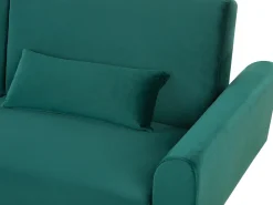 Sofa rozkładana dla 3 osób EINA Welur Szmaragdowy
