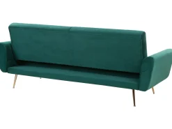 Sofa rozkładana dla 3 osób EINA Welur Szmaragdowy