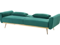 Sofa rozkładana dla 3 osób EINA Welur Szmaragdowy
