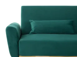 Sofa rozkładana dla 3 osób EINA Welur Szmaragdowy