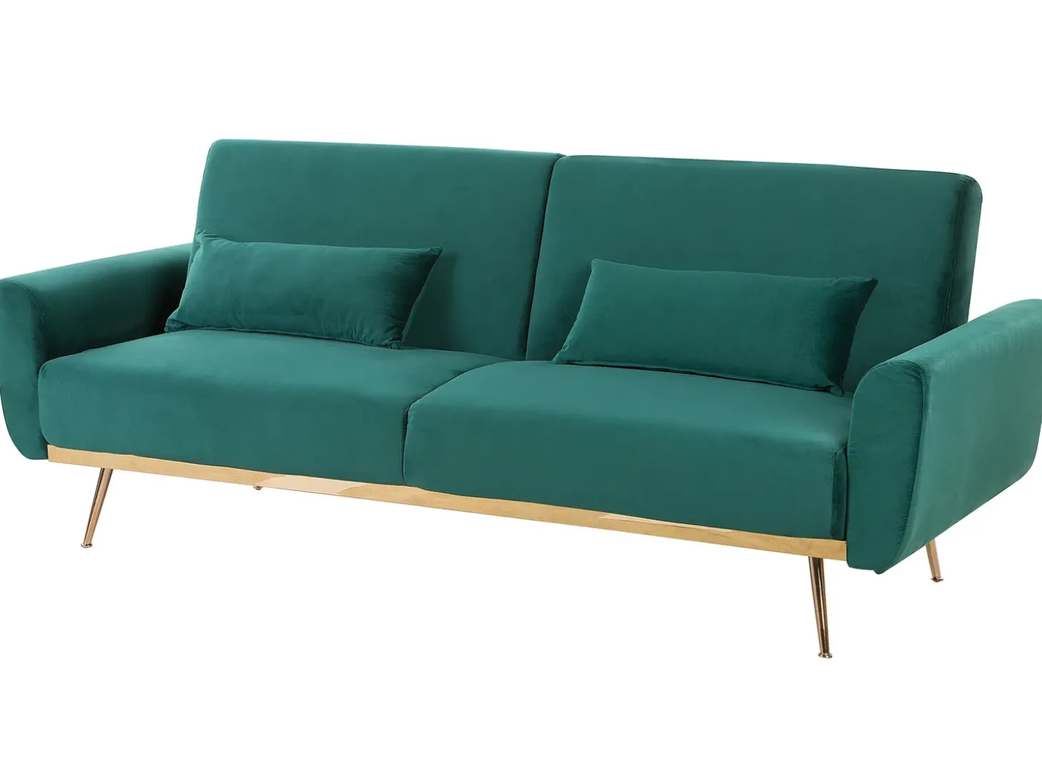 Sofa rozkładana dla 3 osób EINA Welur Szmaragdowy