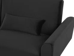 Sofa rozkładana dla 3 osób EINA Welur Czarny
