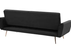 Sofa rozkładana dla 3 osób EINA Welur Czarny