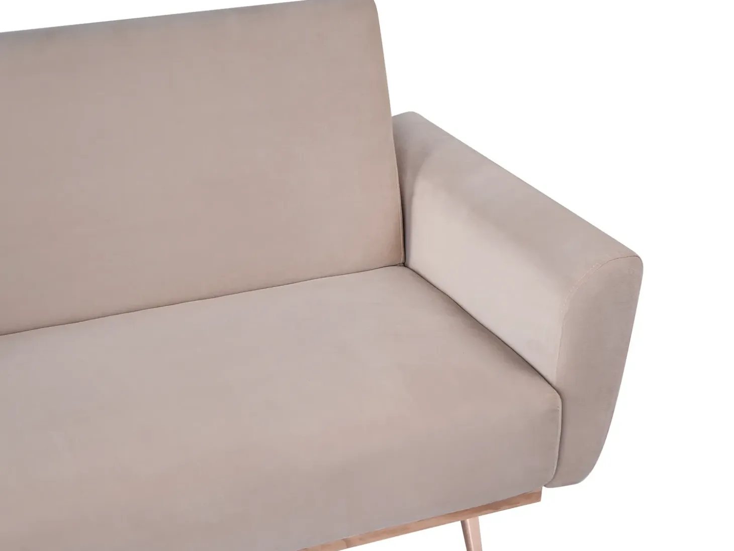 Discount Sofa rozkładana dla 3 osób EINA Welur Beżowoszary Sofy Z Funkcją Spania|Wszystkie Sofy