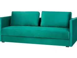 Online Sofa rozkładana dla 3 osób EKSJO Welur Szmaragdowy ze schowkiem Sofy Z Funkcją Spania|Wszystkie Sofy