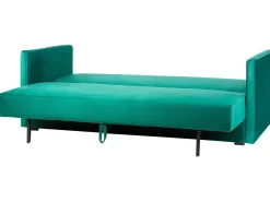 Online Sofa rozkładana dla 3 osób EKSJO Welur Szmaragdowy ze schowkiem Sofy Z Funkcją Spania|Wszystkie Sofy