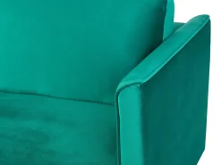 Online Sofa rozkładana dla 3 osób EKSJO Welur Szmaragdowy ze schowkiem Sofy Z Funkcją Spania|Wszystkie Sofy