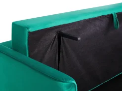 Online Sofa rozkładana dla 3 osób EKSJO Welur Szmaragdowy ze schowkiem Sofy Z Funkcją Spania|Wszystkie Sofy