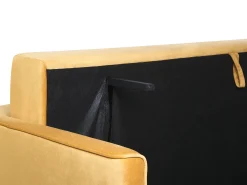 Sale Sofa rozkładana dla 3 osób EKSJO Welur Musztardowy ze schowkiem Sofy Z Funkcją Spania|Wszystkie Sofy