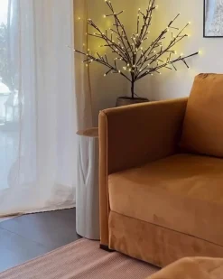 Sale Sofa rozkładana dla 3 osób EKSJO Welur Musztardowy ze schowkiem Sofy Z Funkcją Spania|Wszystkie Sofy