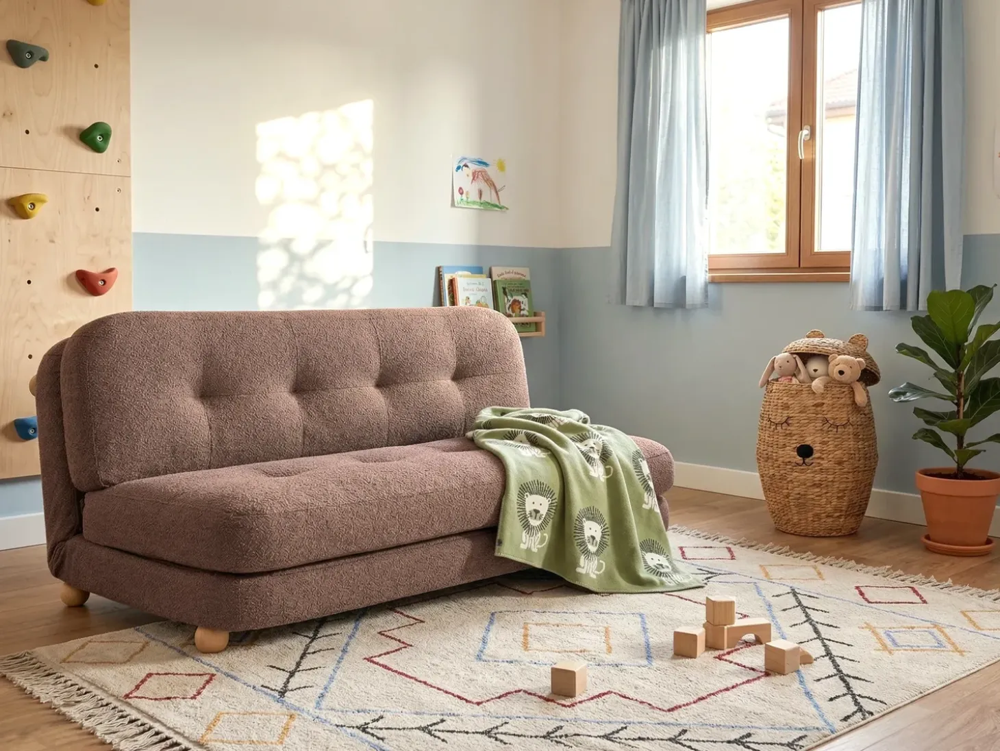 Clearance Sofa rozkładana dla 2 osób ESBJERG Len syntetyczny Sofy Z Funkcją Spania|Wszystkie Sofy