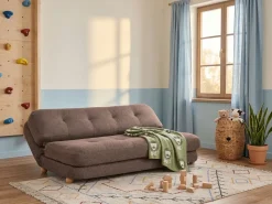 Clearance Sofa rozkładana dla 2 osób ESBJERG Len syntetyczny Sofy Z Funkcją Spania|Wszystkie Sofy