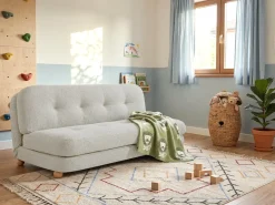 Discount Sofa rozkładana dla 2 osób ESBJERG Len syntetyczny Złamana biel Sofy Z Funkcją Spania|Wszystkie Sofy