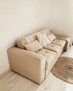 Sofa rozkładana dla 3 osób FALSTER Beżowy ze schowkiem