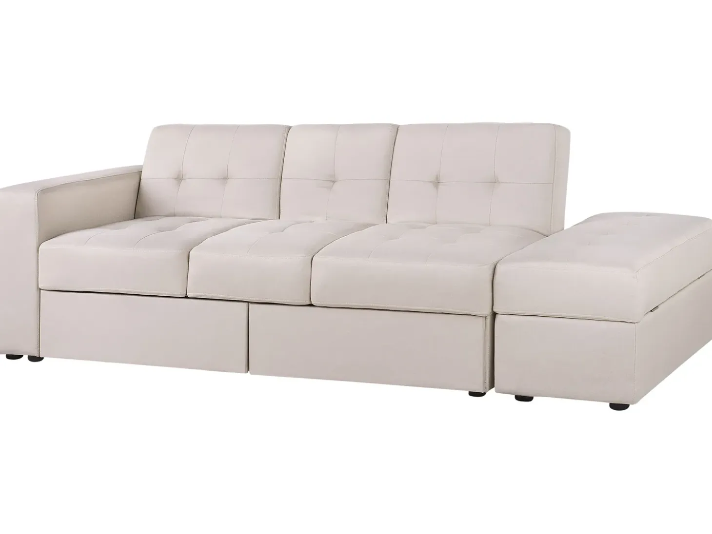 Sofa rozkładana dla 3 osób FALSTER Beżowy ze schowkiem